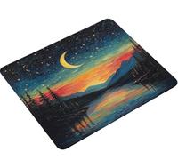 Mouse Mat, Mouse Pad 240x200x3mm, Mouse Pad with Stitched Edge, Non-Slip Rubber Base, Textured Waterproof Mousepad for Computers, Laptop, Office and Home Portable, Gifts for Men moon lake S0-962
