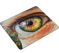 Mouse Mat, Mouse Pad 290x240x3mm, Mouse Pad with Stitched Edge, Non-Slip Rubber Base, Textured Waterproof Mousepad for Computers, Laptop, Office and Home Portable, Gifts for Men Eye dream S0-936