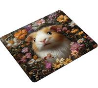 Mouse Mat, Mouse Pad 320x260x3mm, Mouse Pad with Stitched Edge, Non-Slip Rubber Base, Waterproof Mousepad for Computers, Laptop, Office and Home Portable, Gifts for Men flower guinea pig S0-390
