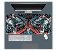 mouse mat,mouse pad,mousepad, Oriental Dragon Desk Pad Chinese Japanese Dragon Mouse Pad Large, Anime Cool Game Keyboard Pad Laptop Mouse Pad Office Decoration Desk Accessories(Green red,300*800*4mm)