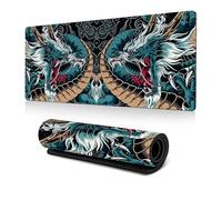 mouse mat,mouse pad,mousepad, Oriental Dragon Desk Pad Chinese Japanese Dragon Mouse Pad Large, Anime Cool Game Keyboard Pad Laptop Mouse Pad Office Decoration Desk Accessories(Dark green,400*800*2mm)