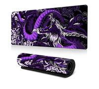 mouse mat,mouse pad,mousepad, Oriental Dragon Desk Pad Chinese Japanese Dragon Mouse Pad Large, Anime Cool Game Keyboard Pad Laptop Mouse Pad Office Decoration Desk Accessories(Purple,500*1000*3mm)