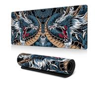 mouse mat,mouse pad,mousepad, Oriental Dragon Desk Pad Chinese Japanese Dragon Mouse Pad Large, Anime Cool Game Keyboard Pad Laptop Mouse Pad Office Decoration Desk Accessories(Blue,500*1000*3mm)