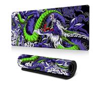 mouse mat,mouse pad,mousepad, Oriental Dragon Desk Pad Chinese Japanese Dragon Mouse Pad Large, Anime Cool Game Keyboard Pad Laptop Mouse Pad Office Decoration Desk Accessories(Green,300*800*2mm)