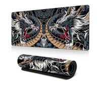 mouse mat,mouse pad,mousepad, Oriental Dragon Desk Pad Chinese Japanese Dragon Mouse Pad Large, Anime Cool Game Keyboard Pad Laptop Mouse Pad Office Decoration Desk Accessories(Black,300*600*3mm)
