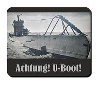* Mouse Mat/Mousemat - Achtung! U-Boat! Second World War Submarine Navy Photo Gray Wolves Atlantic #10834