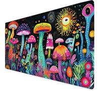Mouse Mat Mushroom Mouse Pad Abstract Gaming Desk Mat Large 900x300x3mm, Non-Slip Rubber Base, Waterproof Surface, Stitched Edges, Pretty Mousepad for Office and Home Laptop, Desk Accessories K7-27