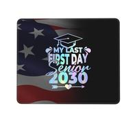 Mouse Mat My Last First Day Senior 2030 Class Of 2030 Writing Mat Durable Soft Desk Pad, For Office, Home, Study, Desk, 25x30cm