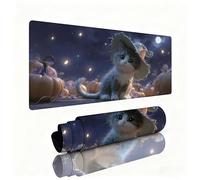 Mouse Mat Navy Blue xxl 600x300x3mm Desk Pad Kitten Gaming Mouse Mat with Waterproof Surface Wear-Resistant, Durable, Non-Slip Rubber Base Improves Speed and Accuracy for Christmas Decorations W1-178