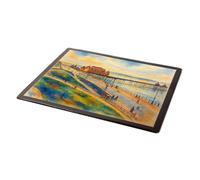 MOUSE MAT - New Promenade showing North Pier, Blackpool - Vintage Art Style
