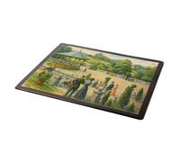 MOUSE MAT - Newport Mon On the Terrace Belle Vue Gardens - Vintage Art Style