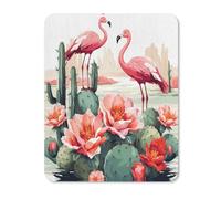 Mouse Mat Non Slip Rubber Base Square Mousepad Cactus Flamingo Rose Flowers Printed for Laptop Computer Mousemats