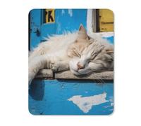 Mouse Mat Non Slip Rubber Base Square Mousepad Sleeping Little Cat Printed for Laptop Computer Mousemats