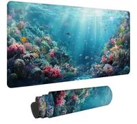 Mouse Mat Ocean Mouse Pad 600 x 300 x 3 mm Large Gaming Mousepad,2025 New Desk Protector Mat with Anti-Slip Base,Waterproof&Durable Mousemat, Office Desk Accessories for Men (60x30cm Landscape)-dd1249