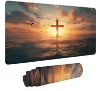 Mouse Mat Ocean Mouse Pad 800 x 300 x 3 mm Large Gaming Mousepad,2025 New Desk Protector Mat with Anti-Slip Base,Waterproof&Durable Mousemat, Office Desk Accessories for Men (80x30cm Cross)-dd423