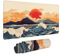 Mouse Mat Ocean Waves Mouse Pad 600 x 300 x 3 mm Large Gaming Mousepad,2025 New Desk Protector Mat with Anti-Slip Base,Waterproof Mousemat, Office Desk Accessories for Men (60x30cm Landscape)-dd1007