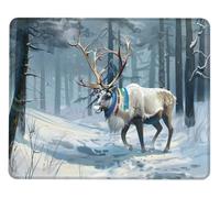 Mouse Mat Office Mouse Pad Deer Small Gaming Mousepad Durable Stitched Edge, Mousemat for Computers with Anti-Slip Rubber Base Waterproof Gaming Mat, for Laptop, Office, Home Gifts 420x350x3mm D0-494