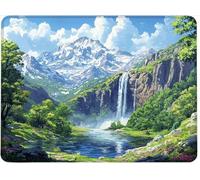 Mouse Mat Office Mouse Pad Mousepad 26 x 22 cm Non-Slip Rubber Base, Easy Gliding Ultra Thin Improves Speed and Accuracy, Textured, Gifts for Men Office Laptop Portable PC Green Mountain w0j-368