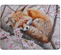 Mouse Mat Office Mouse Pad Mousepad 26 x 22 cm Non-Slip Rubber Base, Easy Gliding Ultra Thin Improves Speed and Accuracy, Wear-Resistant Textured, Gifts for Men Office Portable PC Fox Flowers w0j-158