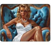 Mouse Mat Office Mouse Pad Mousepad 26 x 22 cm Non-Slip Rubber Base, Easy Gliding Ultra Thin Improves Speed and Accuracy, Wear-Resistant Textured, Gifts for Men Office Portable PC Pretty Woman w0j-726