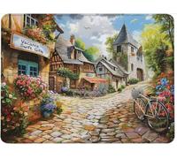 Mouse Mat Office Mouse Pad Mousepad 29 x 24 cm Non-Slip Rubber Base, Easy Gliding Ultra Thin Improves Speed and Accuracy, Textured, Gifts for Men Office Laptop Portable PC Scenery Small Town w0j-418