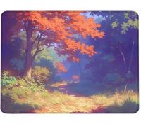 Mouse Mat Office Mouse Pad Mousepad 29 x 24 cm Non-Slip Rubber Base, Easy Gliding Ultra Thin Improves Speed and Accuracy, Textured, Gifts for Men Office Laptop Portable PC Maple Leaf Red w0j-260