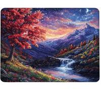 Mouse Mat Office Mouse Pad Mousepad 29 x 24 cm Non-Slip Rubber Base, Easy Gliding Ultra Thin Improves Speed and Accuracy, Textured, Gifts for Men Office Laptop Portable PC Maple Leaf Forest w0j-416