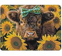 Mouse Mat Office Mouse Pad Mousepad 30 x 25 cm Non-Slip Rubber Base, Easy Gliding Ultra Thin Improves Speed and Accuracy, Textured, Gifts for Men Office Portable PC Animal Highland Cattle w0j-250