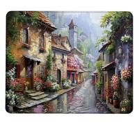 Mouse Mat Office Mouse Pad Mousepad 30x25cm Ultra Thin Improves Speed and Accuracy, Non-Slip Rubber Base, Small Mouse Pad with Stitched Edge Textured, Wear-Resistant, Washable, Gifts Men, Town c0j-9