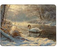 Mouse Mat Office Mouse Pad Mousepad 34 x 28 cm Non-Slip Rubber Base, Easy Gliding Ultra Thin Improves Speed and Accuracy, Wear-Resistant Textured, Gifts for Men Office Portable PC Swan Snow w0j-672