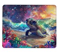 Mouse Mat Office Mouse Pad Sea Turtle Small Gaming Mousepad Durable Stitched Edge, Mousemat for Computers with Anti-Slip Rubber Base Waterproof Gaming Mat, for Laptop, Office Gifts 300x250x3mm D0-256