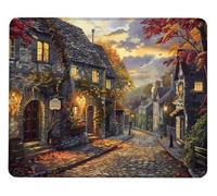 Mouse Mat Office Mouse Pad Town Small Gaming Mousepad Durable Stitched Edge, Mousemat for Computers with Anti-Slip Rubber Base Waterproof Gaming Mat, for Laptop, Office, Home Gifts 360x300x3mm D0-846