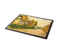 MOUSE MAT - Old Cottages, Village, Little Comberton - Vintage Art Style