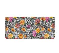 Mouse Mat Orange Black Rose Mouse Pad Thickened Desk Mat Comfortable Mousepad Anti-Fray Stitched Edges Mousemat Durable Non-Slip Desk Pad Office Computer Accessories 300x600x3mm