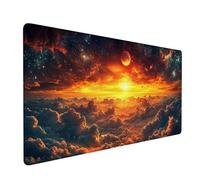 Mouse Mat Orange Color Desk Mat Clouds Gaming Mouse Pad 1200x400x3mm, Waterproof Surface Comfort WearResistant, Stitchededge Extended Mousemat, lmproves Speed and Precision for Office & Home XZ-937