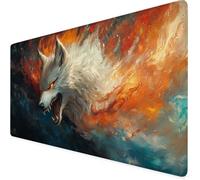 Mouse Mat Orange Color Gaming Mouse Pad 1500 X 800 X 3 mm XXL Extended Desk Mat, Keyboard Mousepad Wolf, Water-Resistant Surface And Non-Slip Base Mousemat, for Gaming Office Desk Accessories F1-480
