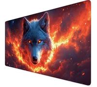 Mouse Mat Orange Color Gaming Mouse Pad 1500 X 800 X 3 mm XXL Extended Desk Mat, Keyboard Mousepad Wolf, Water-Resistant Surface And Non-Slip Base Mousemat, for Gaming Office Desk Accessories F1-400