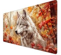 Mouse Mat Orange Color Gaming Mouse Pad 1500 X 800 X 3 mm XXL Extended Desk Mat, Keyboard Mousepad Wolf, Water-Resistant Surface And Non-Slip Base Mousemat, for Gaming Office Desk Accessories F1-568