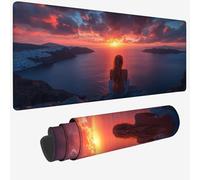 Mouse Mat Orange Color Mouse Pad Large 35.4x19.6x0.12 XXL Waterproof Desk Matt with Stitched Edges and Non-Slip Rubber Base,Extended Gaming Mousemat Small Island Keyboard Mat,Office Desk Decor W-1318