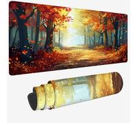 Mouse Mat Orange Color Mouse Pad Large 35.5x15.7x0.12 XXL Waterproof Desk Matt with Stitched Edges and Non-Slip Rubber Base,Extended Gaming Mousemat Forest Keyboard Mat,Gaming Office Desk Decor W-938