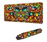 Mouse Mat Owl Mouse Pad Large 500x250x3 mm XXL Mousepad with Stitched Edges and Non-Slip Rubber Base, Improves Speed and Precision Gaming Mousemat Animal for Home Office Decor, Gifts for Men H-4160
