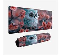 Mouse Mat Owl Mouse Pad Large 700x300mm, Desk Mat Branches Mousepad, Desk Pad with Non-Slip Base, Extended Waterproof Mousemat, Stitched Edges Keyboard Matt, Office Accessories, Gifts for Women H2-129