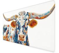 Mouse Mat Ox Mouse Pad Animal Gaming Desk Mat Large 1000x500x3mm, Non-Slip Rubber Base, Waterproof Surface, Stitched Edges, Cute Mousepad for Office and Home Laptop, Desk Accessories For Women K7-553