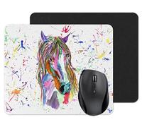 Mouse mat pad Watercolour Rainbow Art gift, christmas, Birthday (Horse)