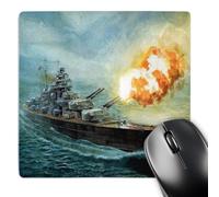 Mouse Mat Painting Of Battleship Bismarck Professional Mousepad Durable Mouse Pad For Computer Gamer Pc 25X30cm