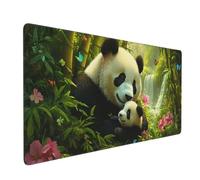 Mouse Mat Panda Mouse Pad Fall Desk Mat Large 900 x 300 x 3mm Non-Slip Rubber Base, Waterproof Surface, Durable Materials, Portable, Stitched Edges Gaming Mousepad, Computer Desk Accessories D-760