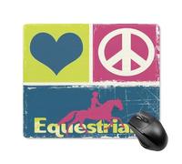 Mouse Mat Peace Love Equestrian Mousepads Square Desk Mat Durable Mice Pad For Computers Laptop Office And Home S