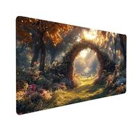 Mouse Mat Peacock Gaming Mousepad Large 24x12x0.12In, Desk Mat for Wireless Mouse Keyboard Laptop, Waterproof Mousemat Flower Stitched Edges Non-Slip Rubber Base for Home Office Gaming Desk model-1302