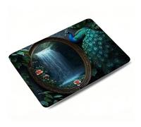 Mouse Mat, Peacock Mouse Pad, Washable Small Mousepads, 240x200x3mm, Mousemat with Non-Slip, Portable Desk Mat for Laptop Working Studying, Smooth Surface Desk Accessories, Waterproof, Animal 0o-192