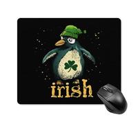 Mouse Mat Penguin St Patricks Day Irish Mouse Pad Stitched Edge Mousepad Durable Mice Pad For Gaming Laptop Office And Home M